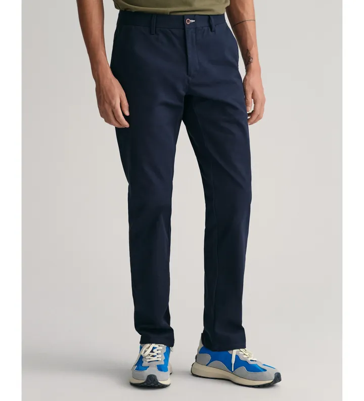Gant para hombre. 1505220 Pantalón chino Slim Fit Tech Prep marino (30/32), Casual, Algodón, Algodón Orgánico