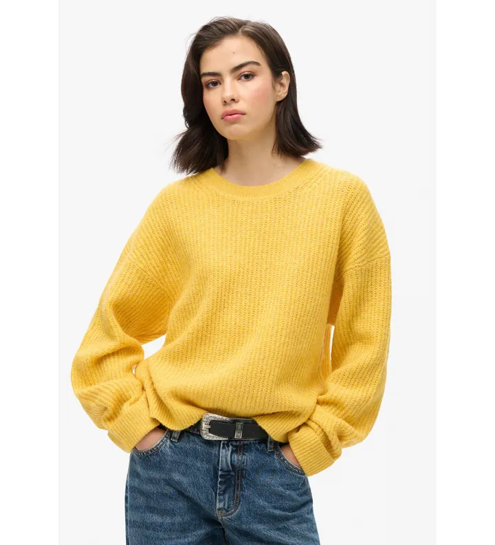 Superdry para mujer. W6110579A Jersey Brused amarillo (M), Casual, Acrílico