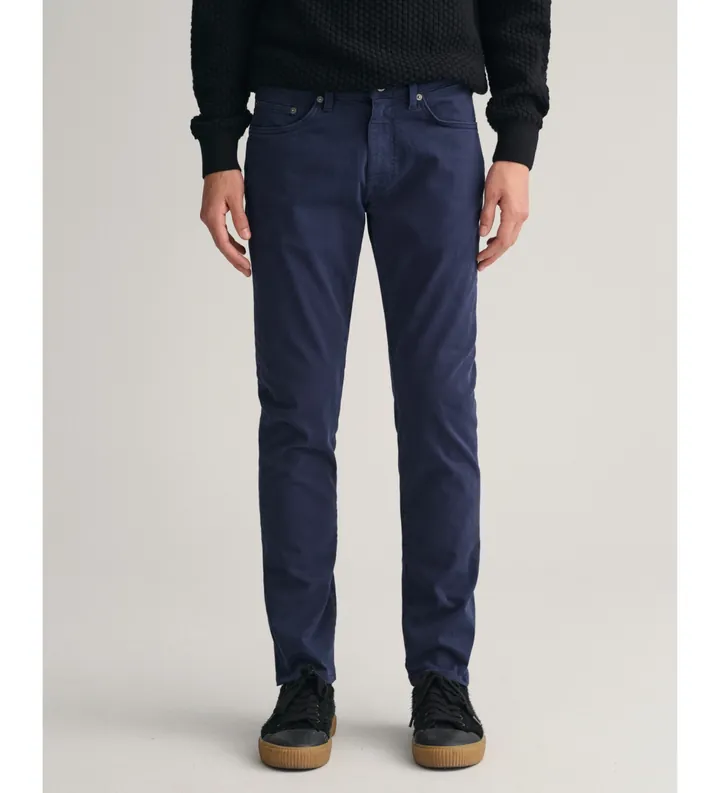 Gant para hombre. 1000262 Jeans Slim Fit Desert marino (31/34), Casual, Algodón, Sostenible