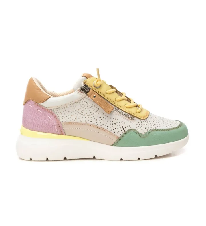 Carmela para mujer. 16227406-AQUA Zapatillas de piel 162274 multicolor (36), Plano, Cordones, Cremallera, Casual