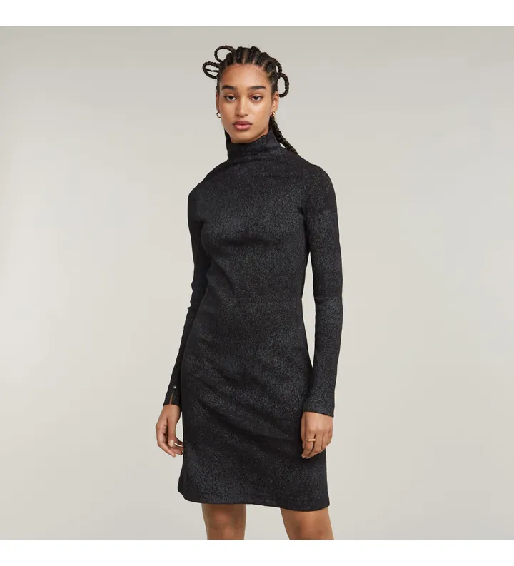 G-Star para mujer. D25042-D799-9985 Vestido Coated negro (S), Casual, Manga larga
