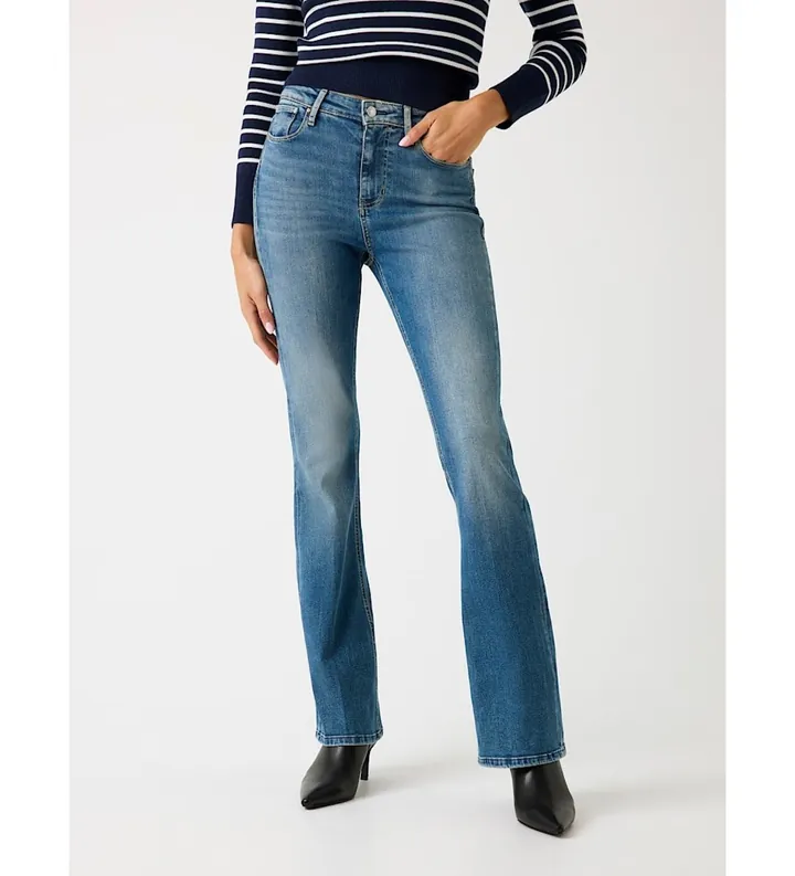 Guess para mujer. W5YA0LD5PY5 Vaqueros skinny Sexy Flare azul (32), Casual, Denim