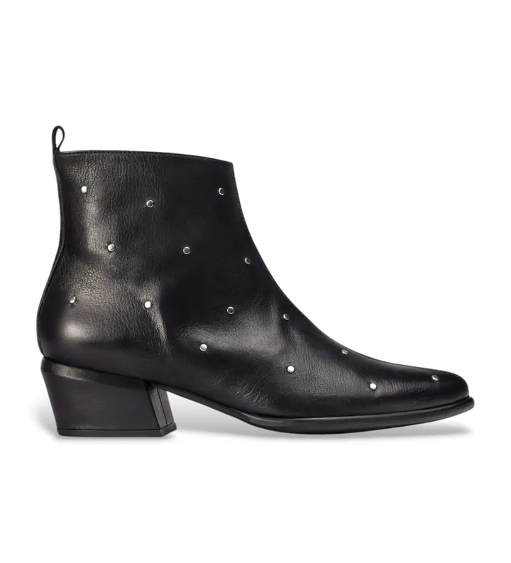Wonders para mujer. D-2002 Botines de piel Fei 02 negro (36), 3 a 5cm, Cremallera, Casual