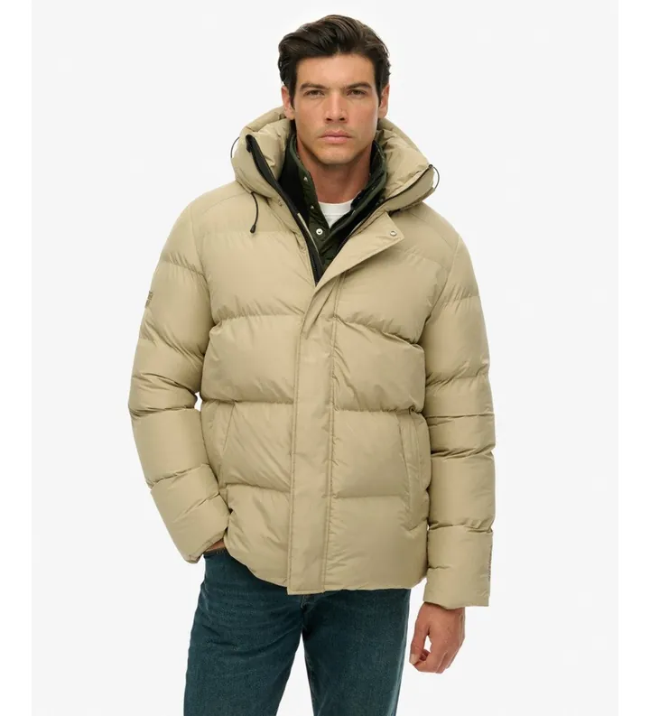 Superdry para hombre. M5012285A Abrigo Five beige (L), Casual, Poliéster
