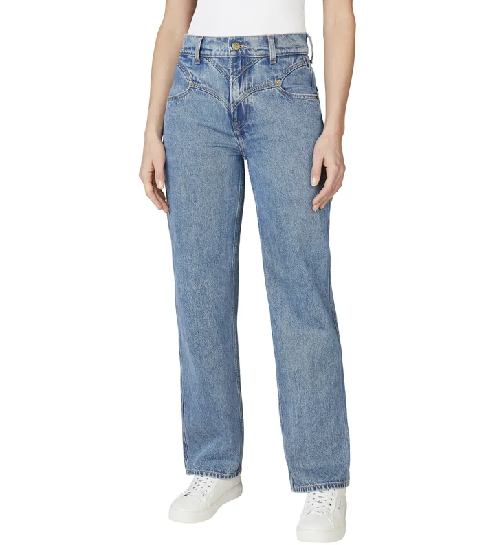 Pepe Jeans para mujer. PL2050885 Jeans Straight Robyn Western azul (25/30), Casual, Algodón, Denim