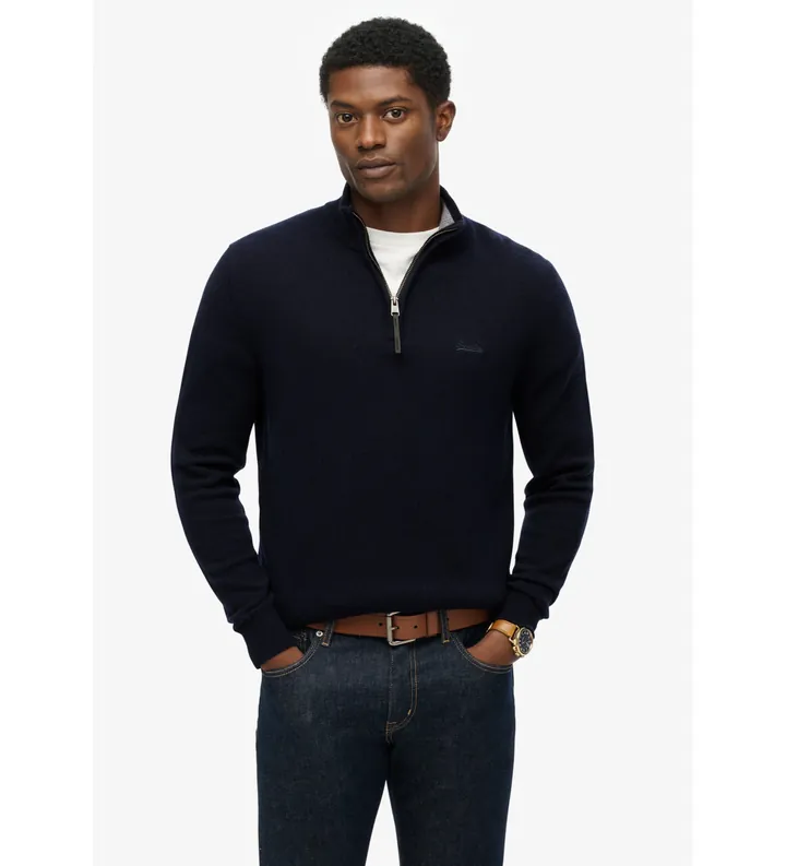 Superdry para hombre. M6110688A Jersey Lana marino (L), Casual
