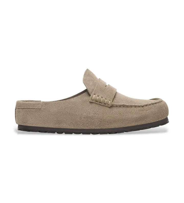 Birkenstock para hombre. 1029675 Zuecos de Piel Naples Wrapped (Ajuste Regular) taupe (36), Plano, Ninguno, Casual