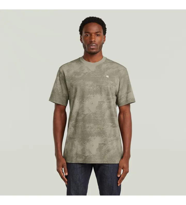 G-Star para hombre. D28589-E400-J183 Camiseta Allover Print kaki (M), Marrón, Casual, Verde, Algodón, Manga corta