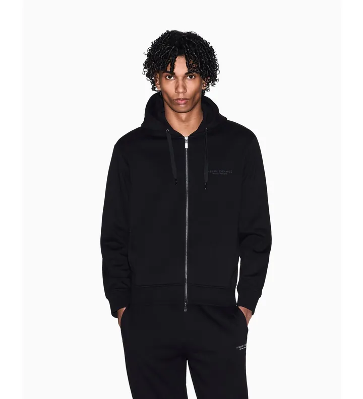 A|X Armani Exchange para hombre. XM001293AF20934UC001 Sudadera Básica con cremallera negro (L), Casual, Algodón