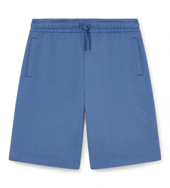 EA7 para hombre. 7M001491_AF17787 Pantalones Cortos Logo Series M Azul (L), Casual, Deportivo, Algodón, Sportswear, Multideporte