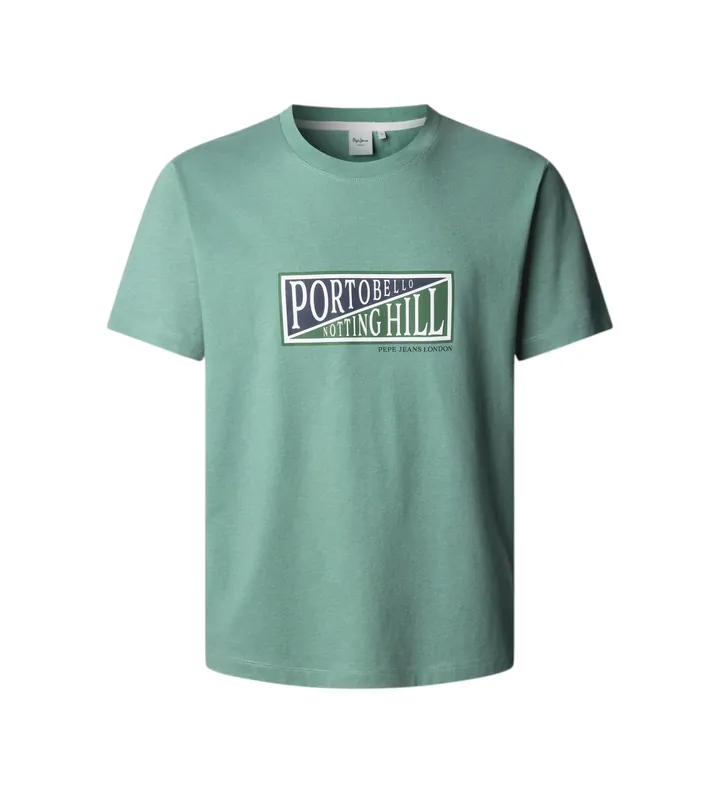 Pepe Jeans para hombre. PM5010318 Camiseta George verde (M), Casual, Algodón, Manga corta