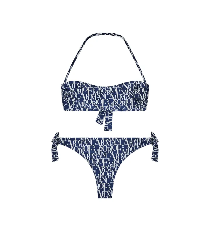 Emporio Armani para mujer. EW000798_AF20242 Bikini Logomania azul (L), Beachwear, Poliamida