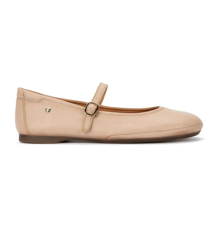 Pikolinos para mujer. W2S-2631CO Bailarinas de piel Carmona beige (36), Plano, Hebilla, Casual