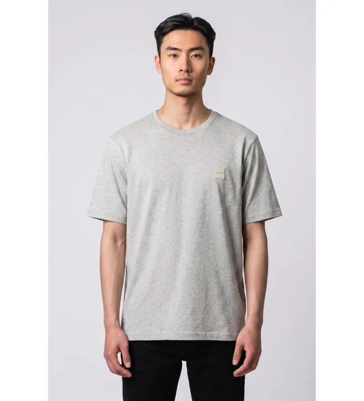 BOSS para hombre. 50508584 Camiseta Tales gris (L), Casual, Algodón, Manga corta