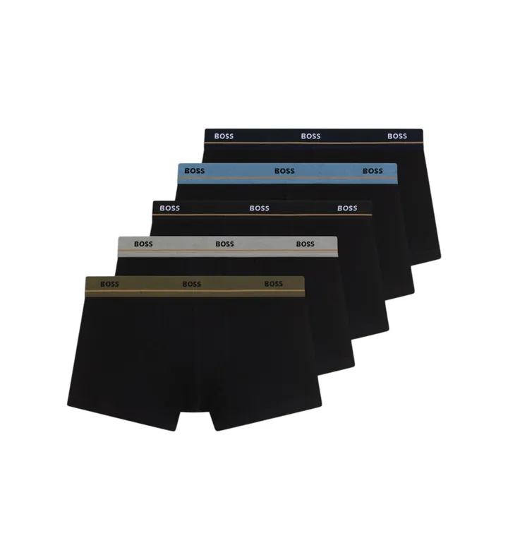 BOSS para hombre. 50531660 Set 5 Bóxers 5P Essential negro (L), Homewear, Algodón