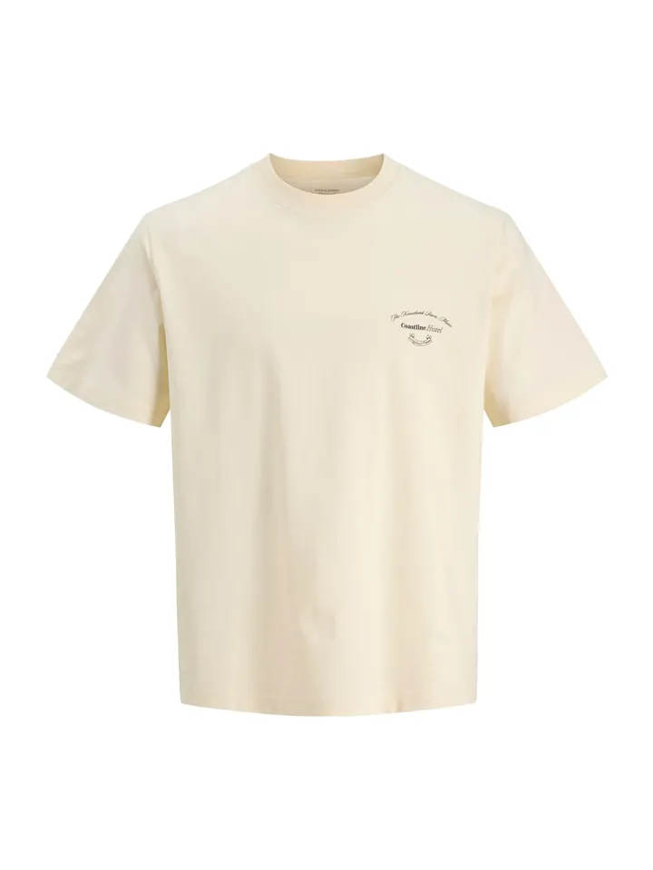 JACK & JONES Camiseta 'JORMontauk' azul oscuro / rosa / negro / offwhite