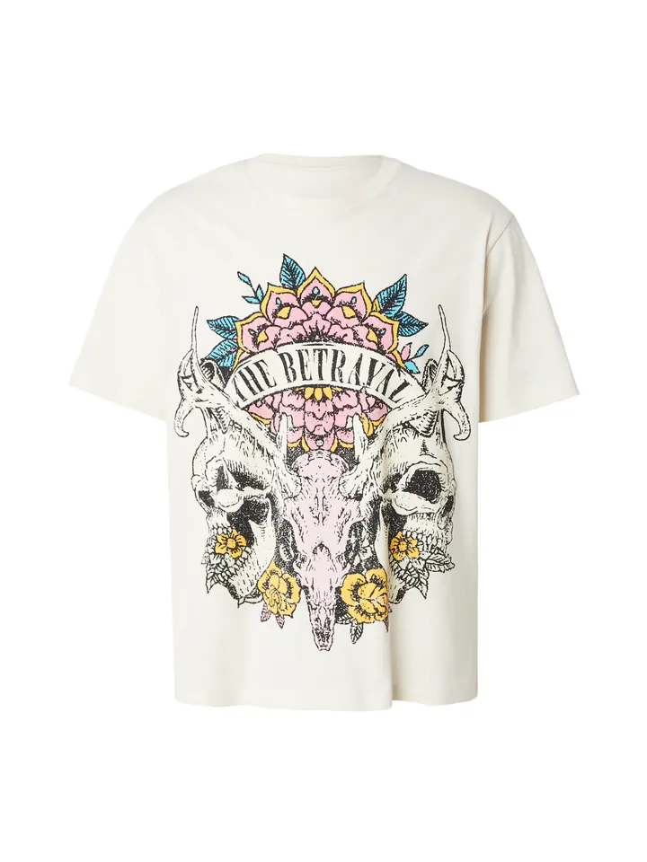 JACK & JONES Camiseta 'JORBAND' naranja / rosa / negro / blanco