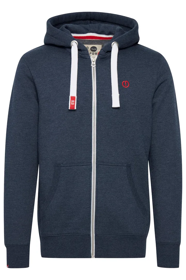 !Solid Sudadera con cremallera 'BennZip' azul / naranja / blanco