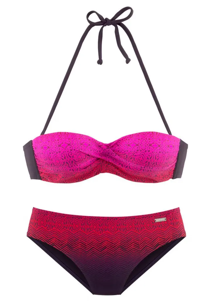 LASCANA Bikini 'Iris' rosa / rojo / negro