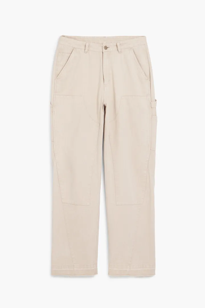 Desigual, Pantalón cargo safari, Algodon, Blanco, 28