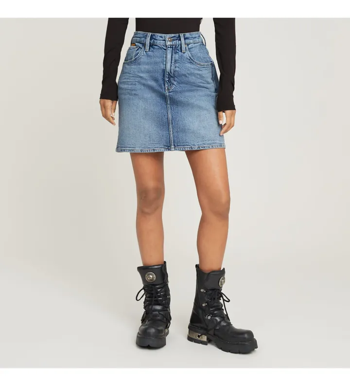G-Star para mujer. D24387-D930-H078 Minifalda Viktoria short azul (27), Casual, Denim, Algodón Orgánico, Sostenible