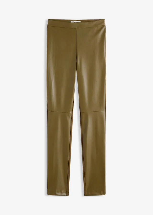 Pantalón de piel sintética en mezcla Punto di Roma
