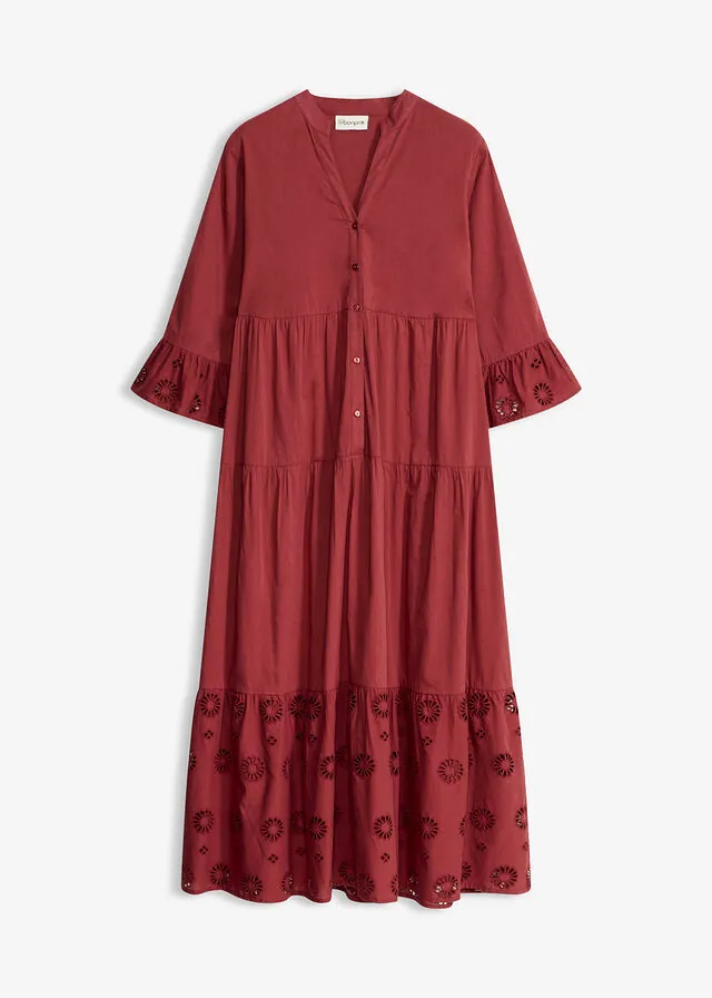 Vestido largo de algodón puro