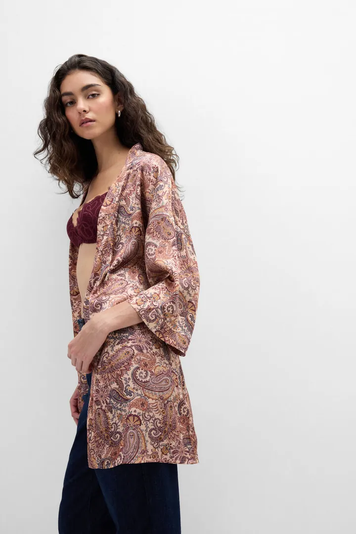 Intimissimi Kimono de Raso de Viscosa Estampado Elevate Your Day Mujer Impreso Tamaño M/L
