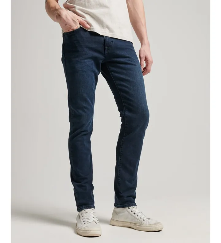 Superdry para hombre. M7010888A Vaqueros entallados de algodón ecológico marino (29/34), Casual, Denim, Algodón Orgánico, Sostenible
