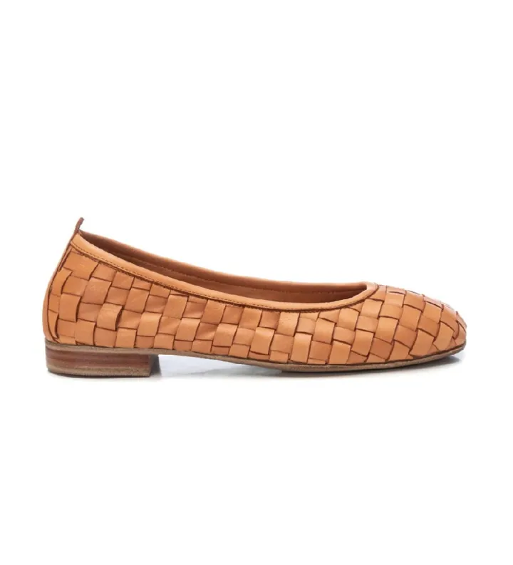 Carmela para mujer. 16166203-CAMEL Bailarinas de piel 161662 marrón (36), Plano, Ninguno, Casual, Clásico