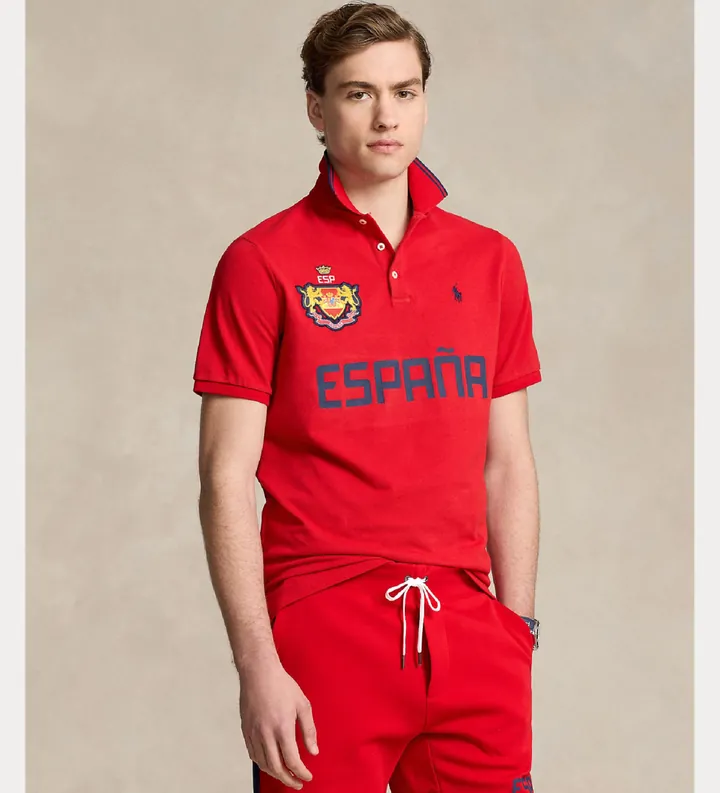 Polo Ralph Lauren para hombre. 710944670001 Polo Classic Fit España rojo (L), Casual, Algodón, Manga corta