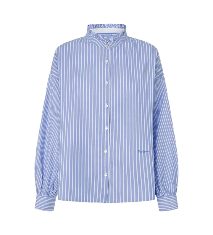 Pepe Jeans para mujer. PL304935 Blusa Pipery azul (L), Casual, Algodón, Manga larga