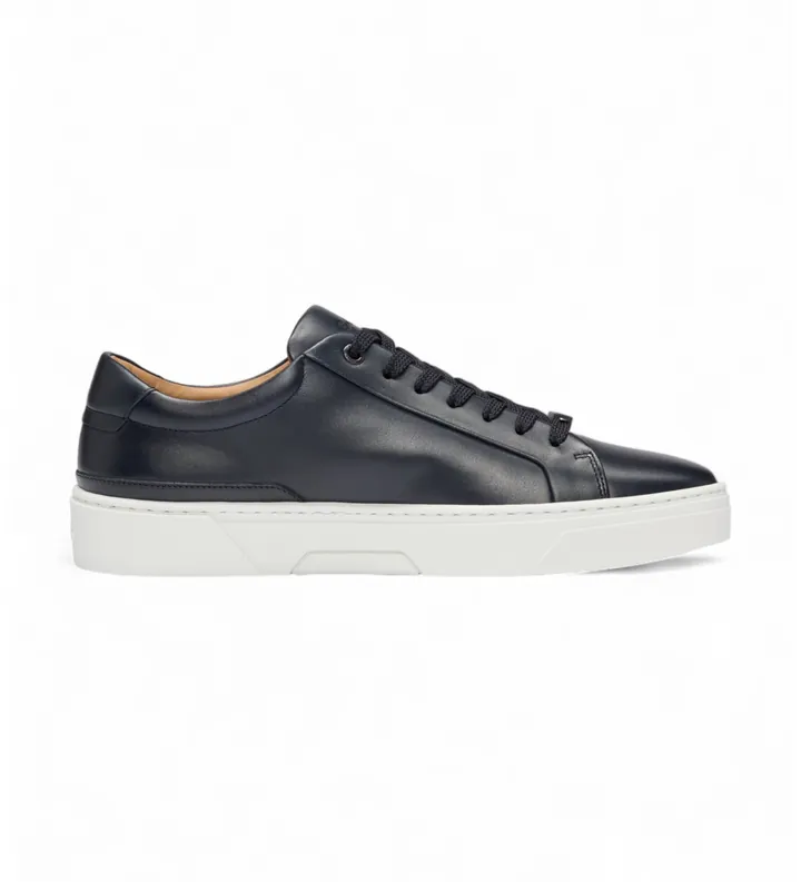 BOSS para hombre. 50536841 Zapatillas de Piel Gary marino (45), Plano, Cordones, Casual