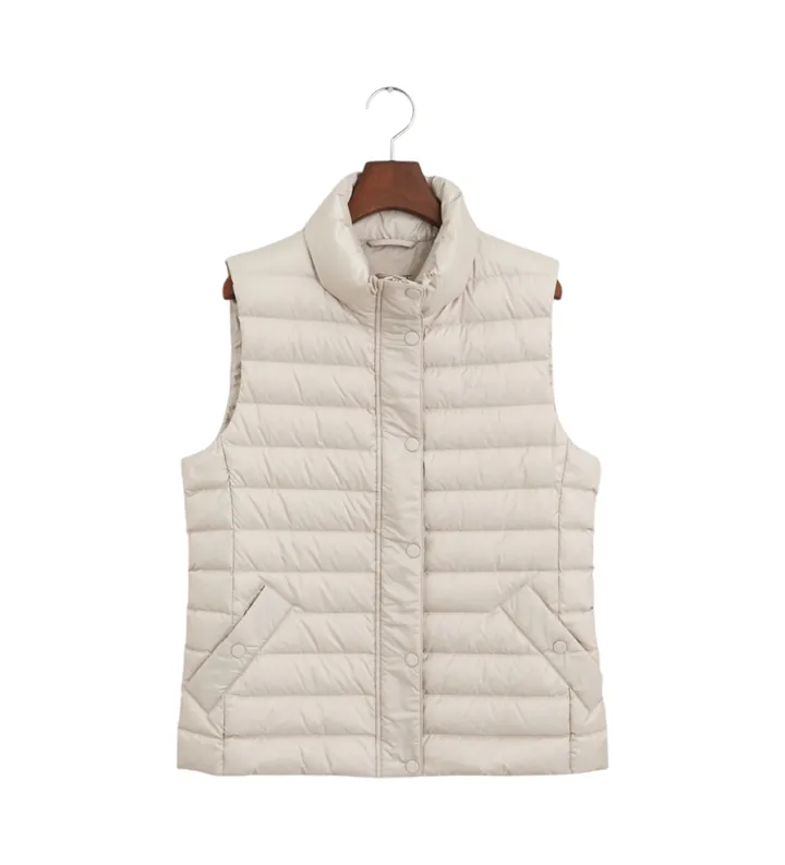 Gant para mujer. 4700280 Chaleco de plumón ligero gris claro (XL), Casual, Poliéster Reciclado, Sostenible