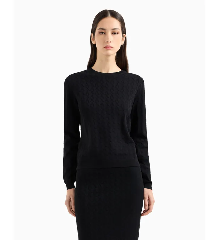 A|X Armani Exchange para mujer. XW000910AF10352FC026 Jersey slim fit negro (L), Casual, Viscosa