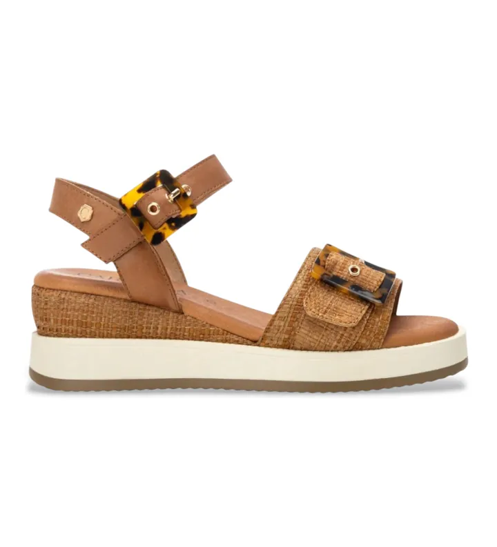 Carmela para mujer. 16222702-CAMEL Sandalias 162227 marrón (36), Tela, 5 a 8cm, Hebilla, Casual