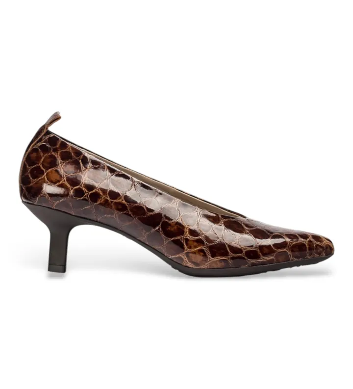 Wonders para mujer. G-7102 Zapatos de piel Flex Fit marrón (40), 1 a 3cm, Ninguno, Casual