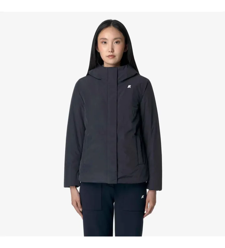 K-way para mujer. K71324W Chaqueta Lil Soft Touch negro (M), Casual, Poliéster
