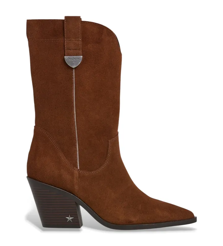 Pepe Jeans para mujer. PLS500012 Botas de Piel Gina West marrón (38), 3 a 5cm, Ninguno, Casual