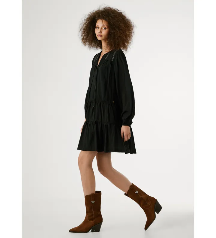 Pepe Jeans para mujer. PL9537696 Vestido Paule negro (L), Casual, Denim, Viscosa