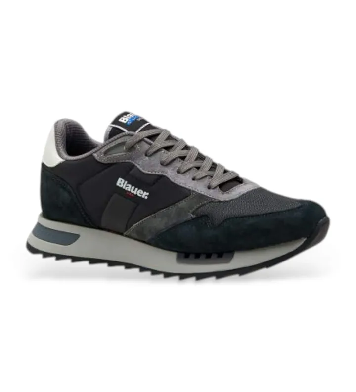 Blauer para hombre. F5RYDER01 Zapatillas de piel Ryder negro (45), Plano, Cordones, Casual