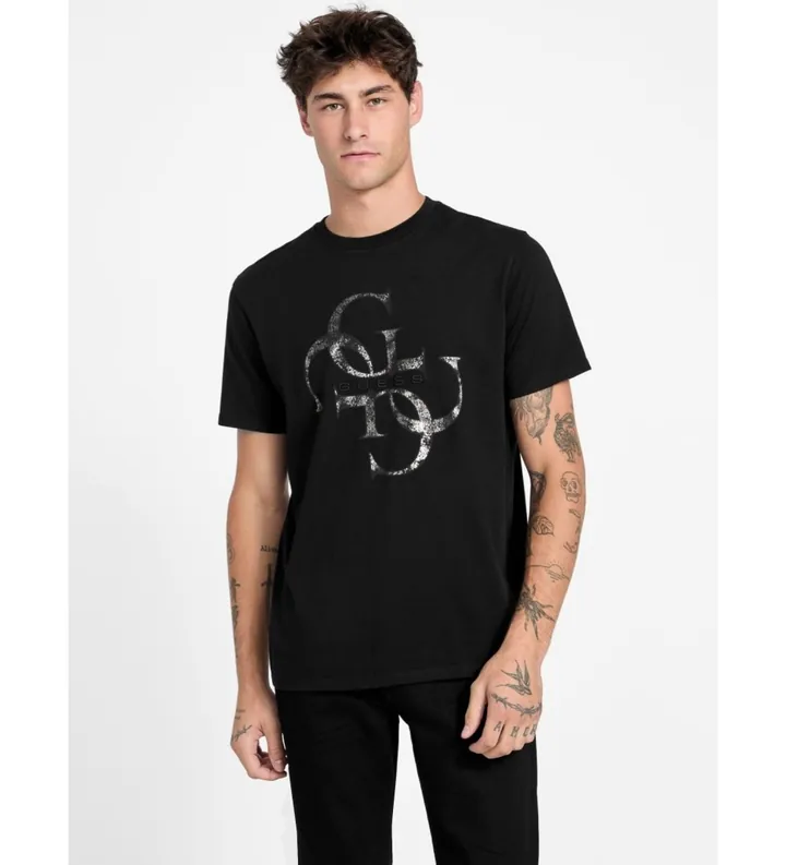 Guess para hombre. M6RI03I3Z14 Camiseta BSC negro (XS), Casual, Algodón, Manga corta