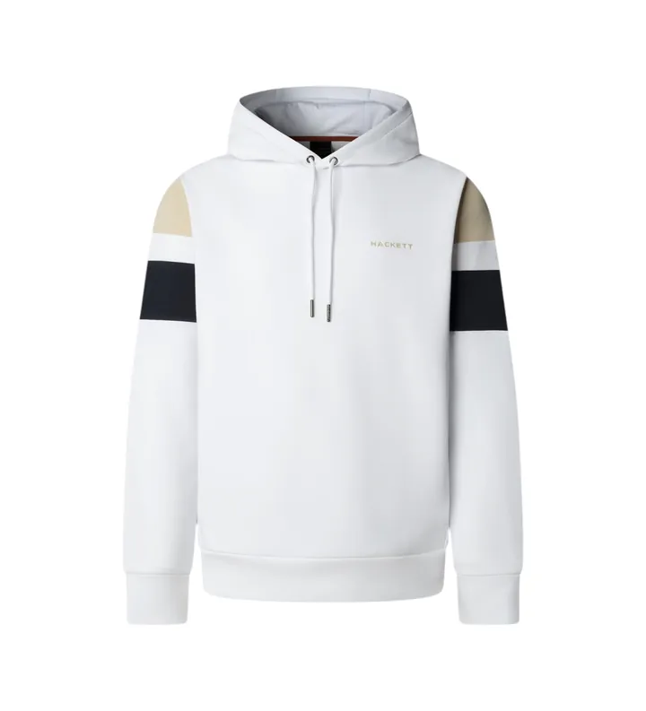 Hackett London para hombre. HM5800083 Sudadera con capucha resort blanco (XL), Casual, Algodón