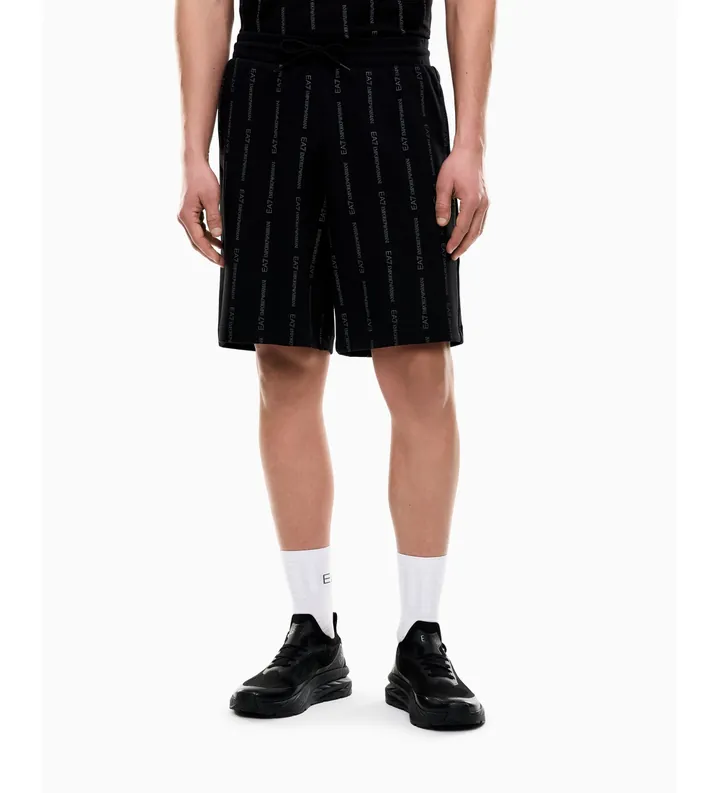 EA7 para hombre. 7M001393_AF12660 Pantalón corto Graphic Series negro (3XL), Casual, Algodón, Manga corta