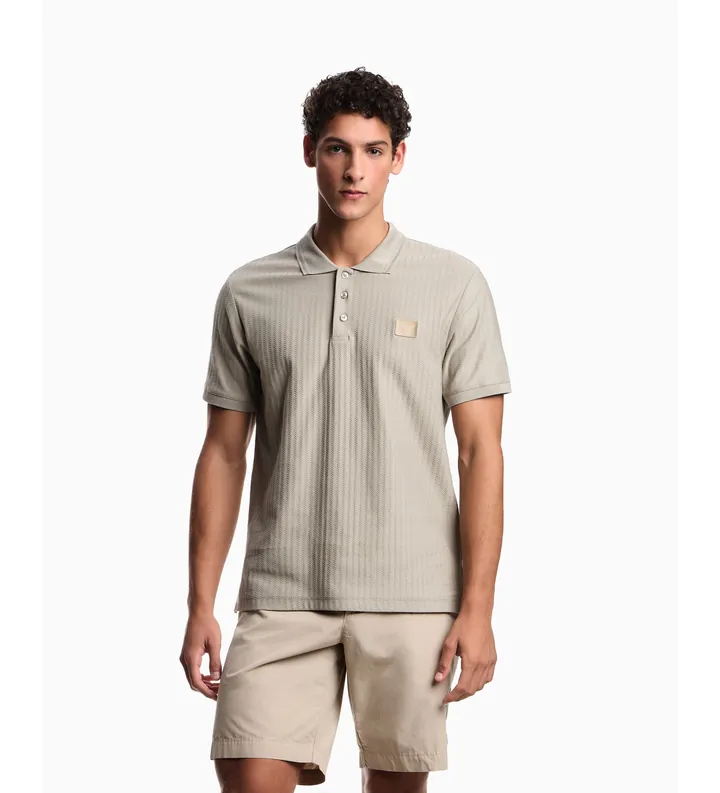 Emporio Armani para hombre. EM000571_AF20428 Polo Chevron taupe (M), Casual, Algodón, Manga corta