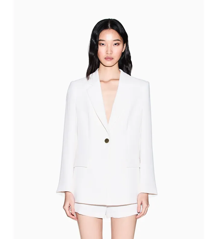 A|X Armani Exchange para mujer. XW002837AF21555U1003 Americana Crepe blanco (L), Casual, Clásico, Poliéster