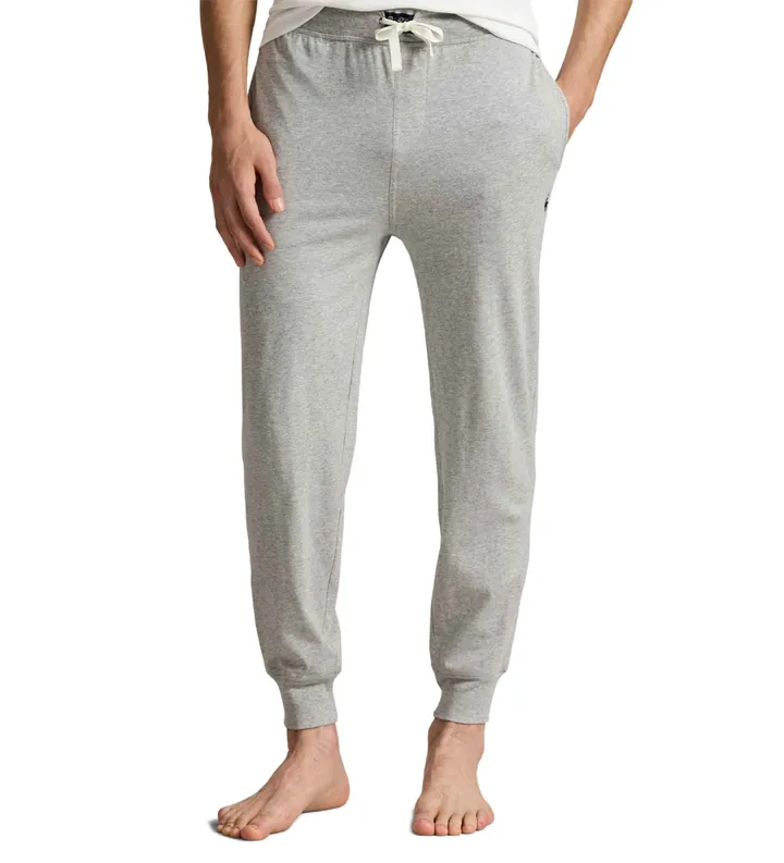 Polo Ralph Lauren para hombre. 714844763001 Joggers de pijama de punto de algodón gris (L), Homewear