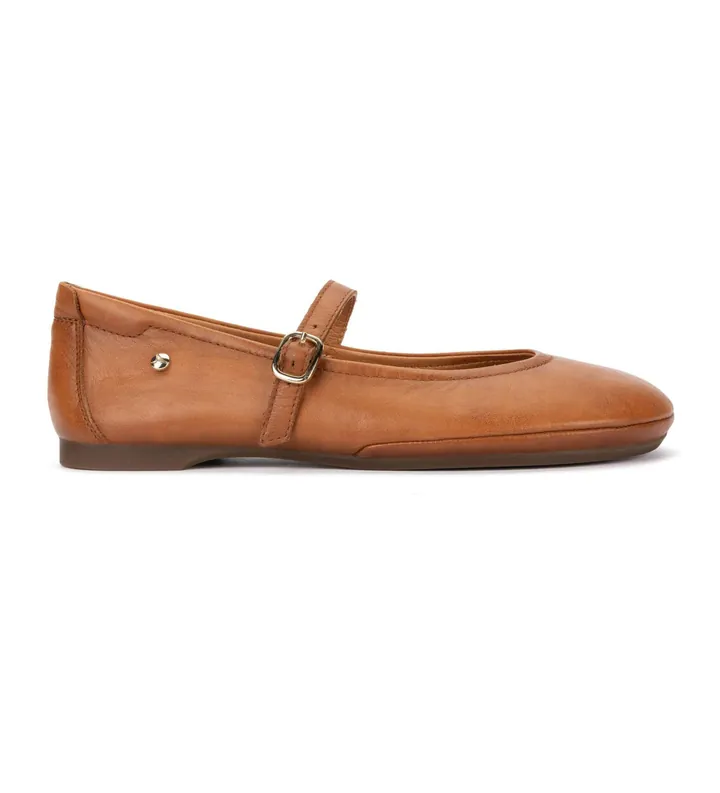 Pikolinos para mujer. W2S-2631CO Bailarinas de piel Carmona marrón (36), Plano, Hebilla, Casual