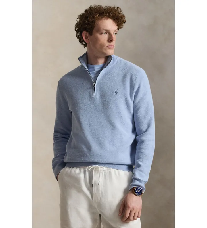 Polo Ralph Lauren para hombre. 710B18060005 Jersey de punto de piqué y algodón azul (L), Casual