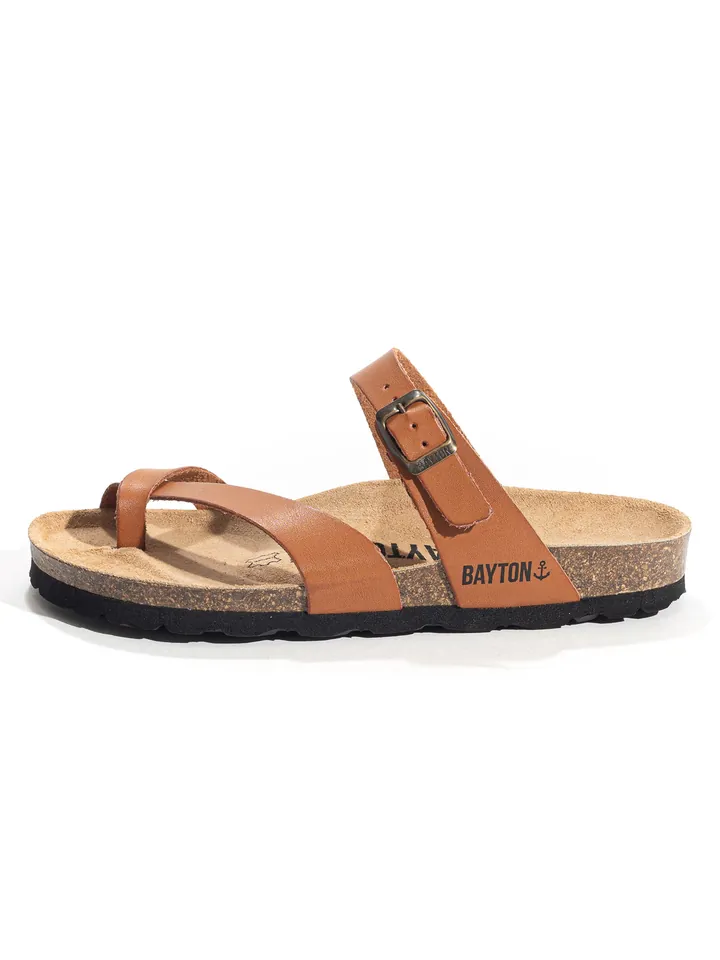 Bayton Sandalias de dedo 'Triade' miel / negro